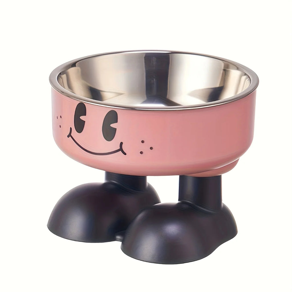Tigela elevada para cães e gatos em aço inoxidável, tigela para comida e água, anti-derramamento, para filhotes, cães e gatos de pequeno, médio e grande porte.