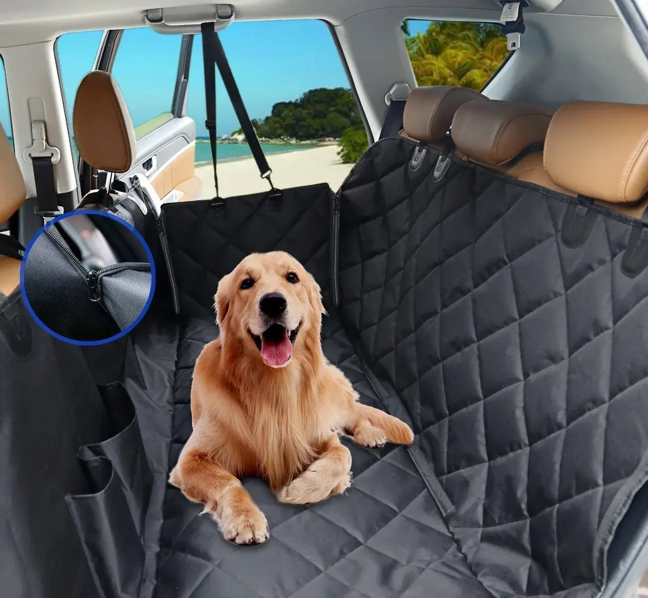 Almofada para cães de carro, anti-suja e anti-arranhões, à prova d'água, almofada traseira para animais de estimação, algodão acolchoado, assento traseiro de carro, almofada para animais de estimação