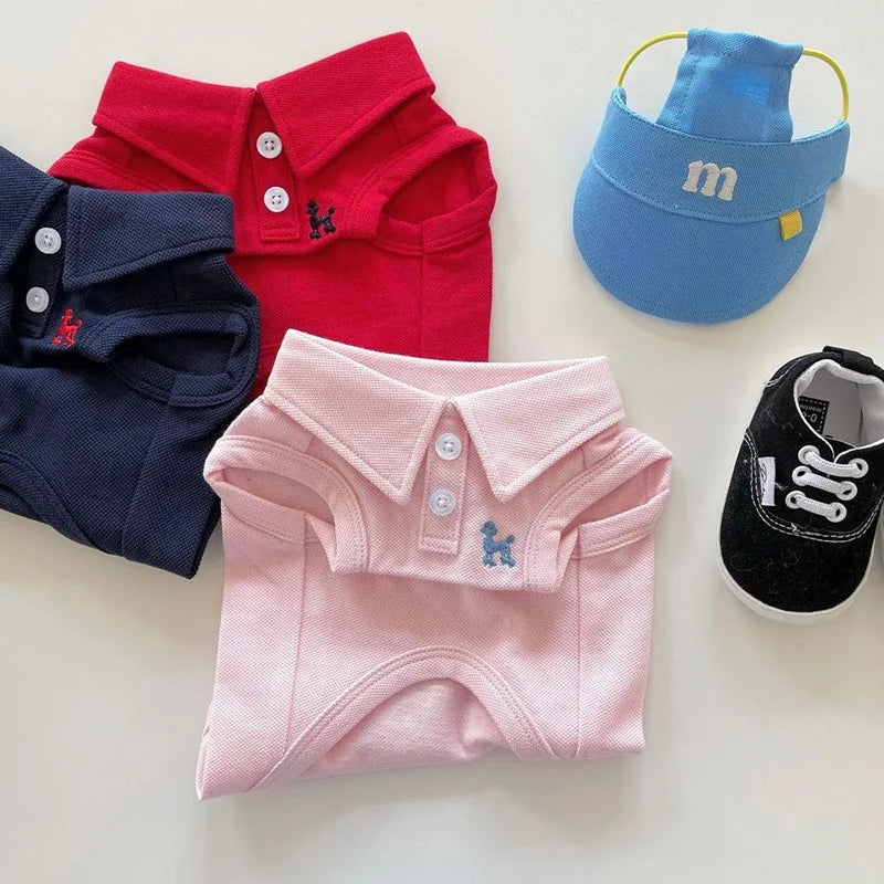 Novo cão de estimação camisa polo cão roupas frescas macio respirável yorkie chihuahua filhote de cachorro roupas colete para cães pequenos médios trajes