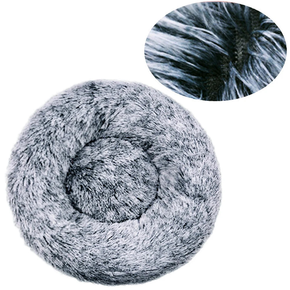 Cama redonda para cães, cama quente de inverno para gatos, cesta de pelúcia para cães, lavável, cama para animais de estimação, pequeno, médio e grande, sofá para gatos