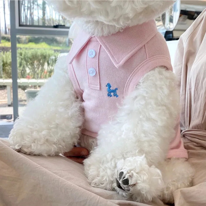 Novo cão de estimação camisa polo cão roupas frescas macio respirável yorkie chihuahua filhote de cachorro roupas colete para cães pequenos médios trajes