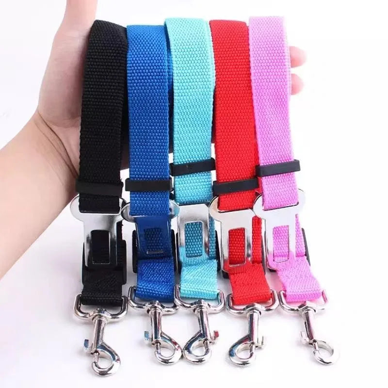 Novo cinto de segurança para cães e gatos, cinto de segurança para animais de estimação, veículo, clipe de chumbo, alavanca de segurança, tração, coleiras para cães gxq05