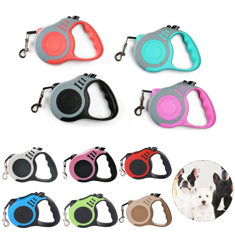 Coleira para cachorro de 3m, 5m, nylon forte, chumbo para cães pequenos, médios e grandes, gatos, automática, retrátil, durável, yorkshire, suprimentos para animais de estimação