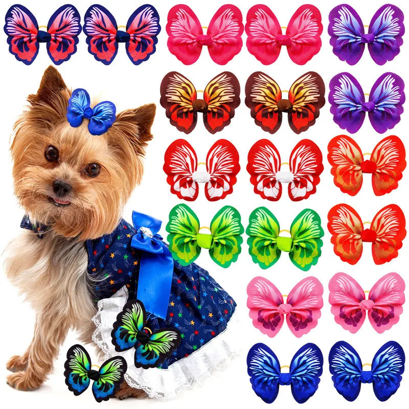 Cães pequenos acessórios arcos suprimentos de cabelo para animais de estimação filhote de cachorro grampos de cabelo yorkshire aliciamento mesa gato arcos accessoire pour chien
