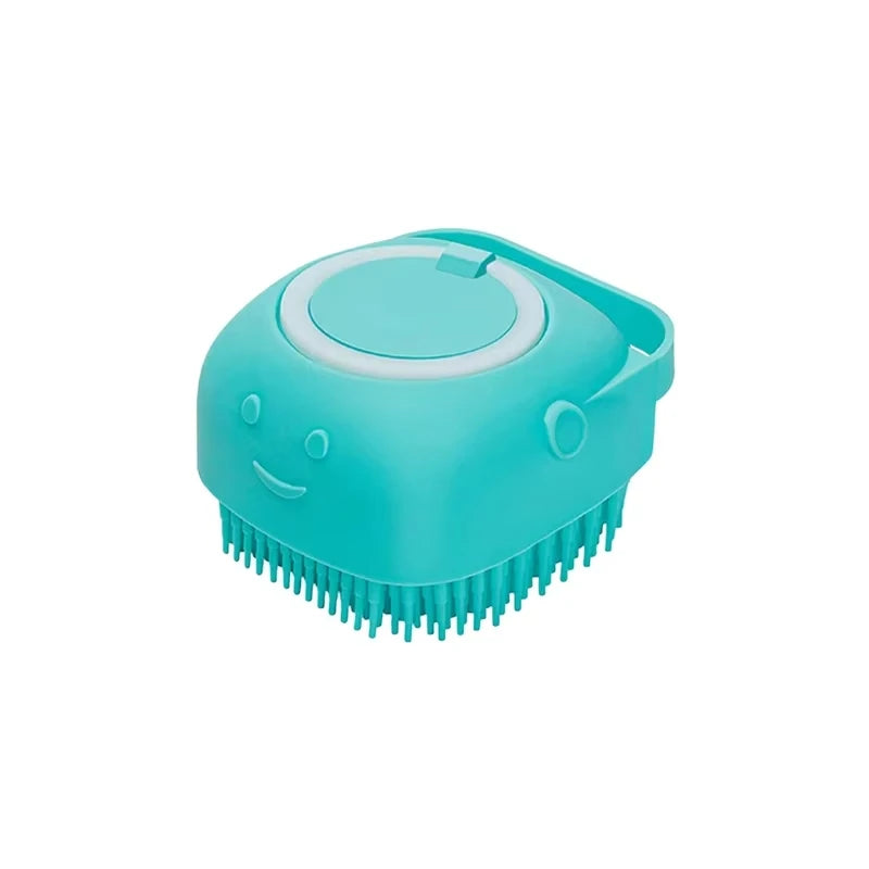 Escova de massagem para pets em silicone macio, borracha, com armazenamento de shampoo embutido, autolimpante, desembaraçante, para cães e gatos, cuidados, higienização, fácil de usar, alta qualidade, durável, escova d