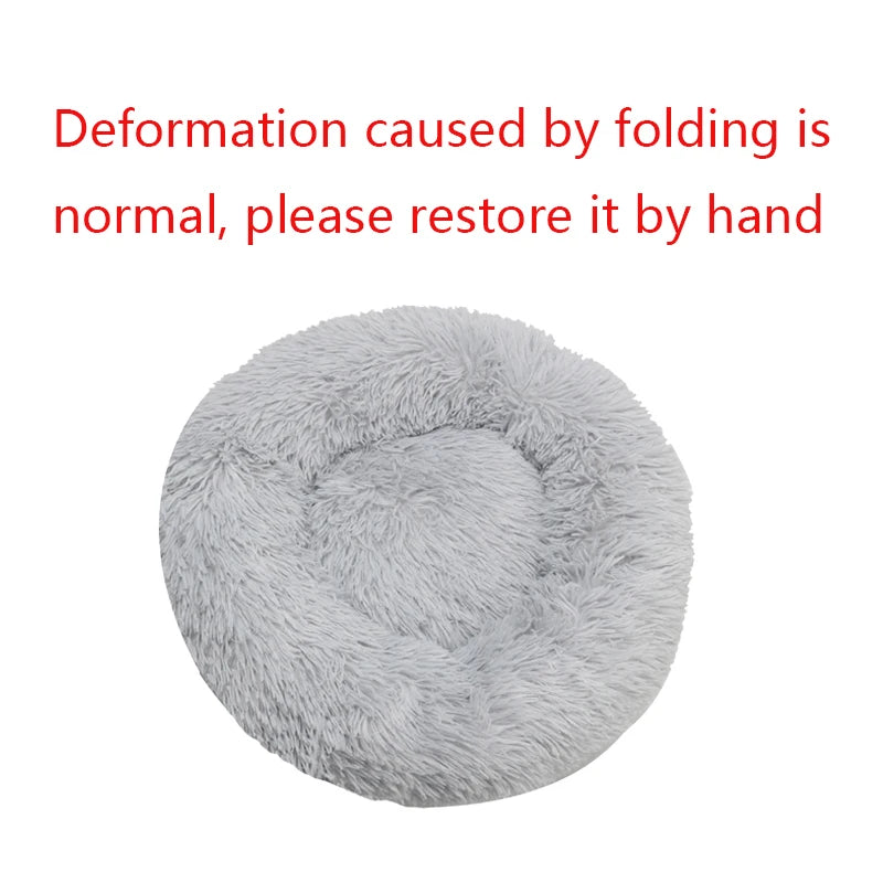 Cama redonda para cães, cama quente de inverno para gatos, cesta de pelúcia para cães, lavável, cama para animais de estimação, pequeno, médio e grande, sofá para gatos