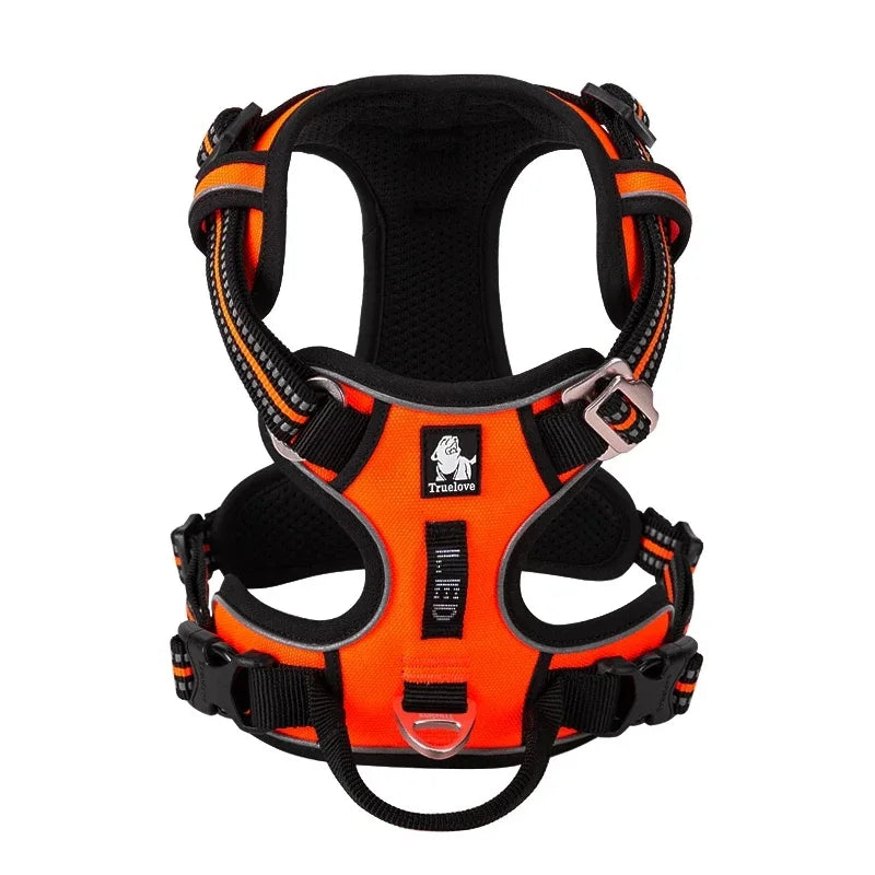 VERO AMOR Arnês para animais de estimação sem tração Nylon Reflexivo Arnês para cães Controle confortável ajustável Step-in Brilhante Truelove TLH5654