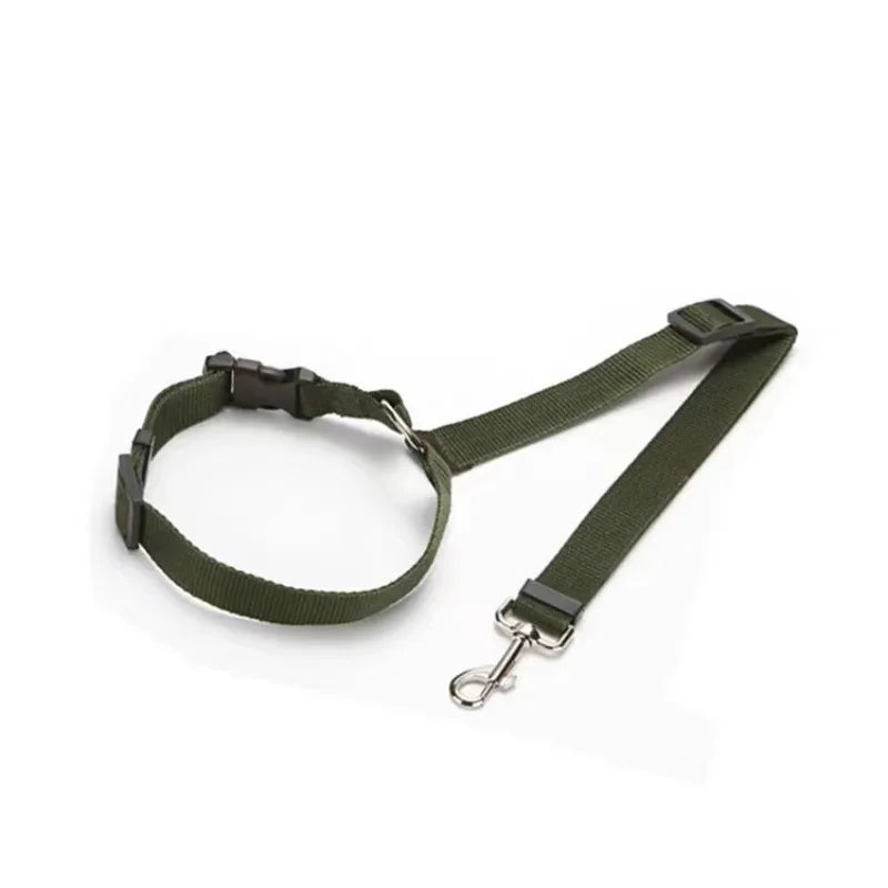 Cinto de segurança dois em um para animais de estimação, cor sólida, trela de chumbo de nylon, cinto de segurança ajustável para cães, coleira, acessórios para animais de estimação