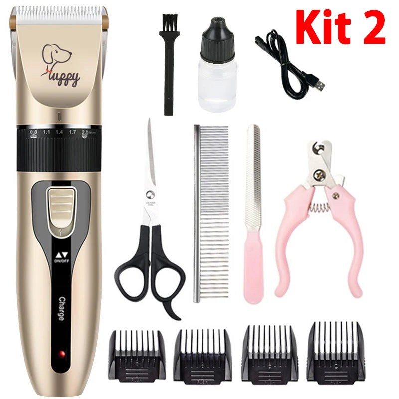 Kit elétrico de tosquiadeira para animais de estimação, para cães, aparador acessível, corte de cabelo, removedor de pelos de gato, conjunto de máquina profissional