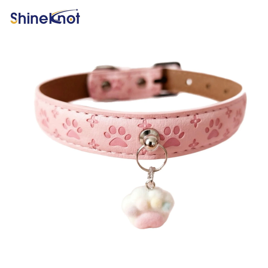 Coleiras populares para cães de porte pequeno e médio, com pingentes de pegadas de patas, coleiras para animais de estimação, coleiras para gatos e cães.