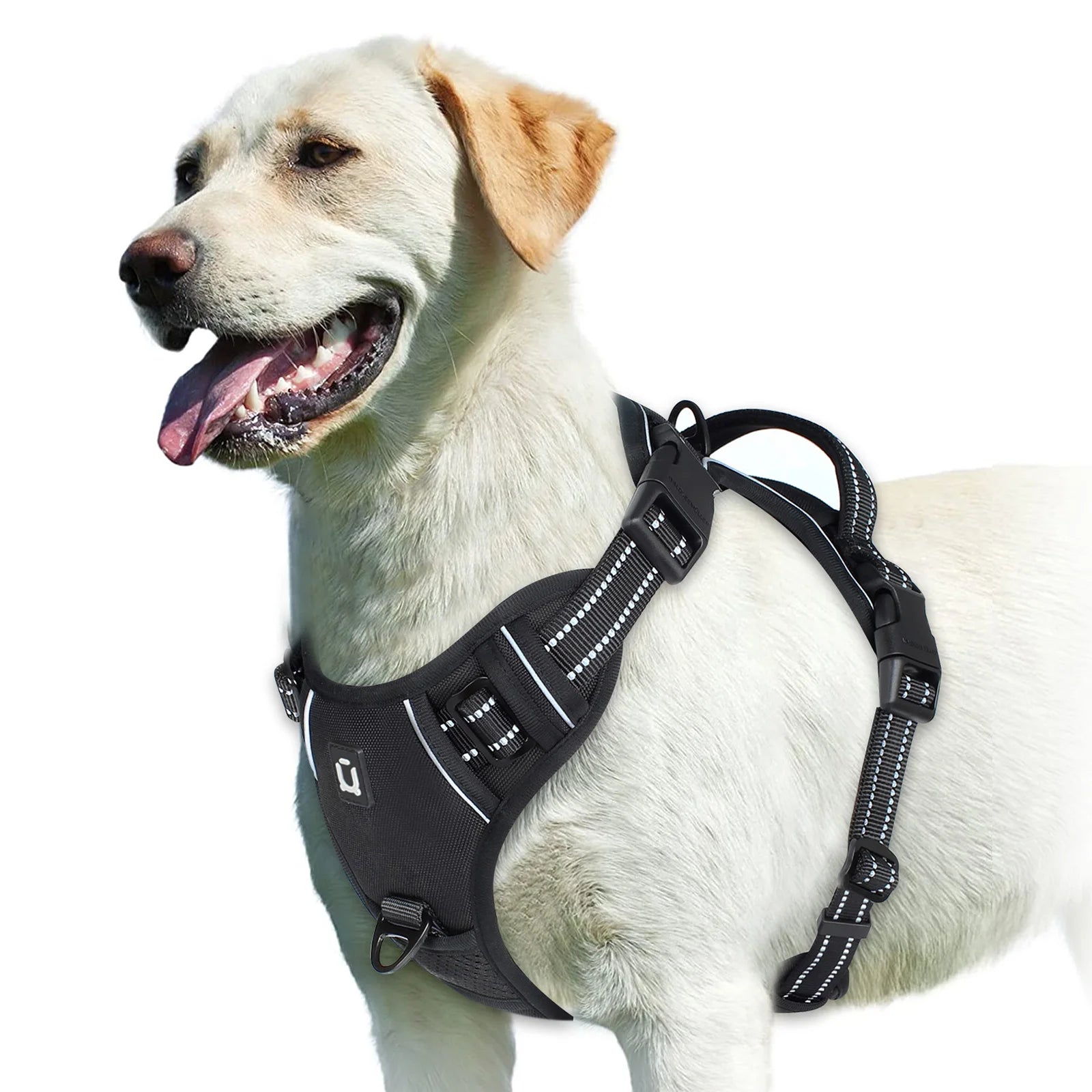 Coleira para Cães Sem Puxões, Colete Ajustável com Almofadas Macias e Alça de Controle Fácil