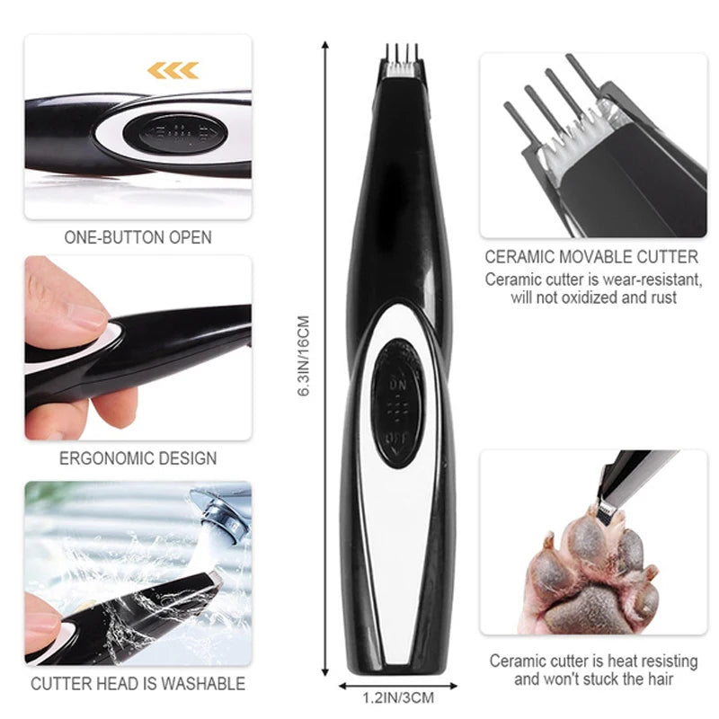 Kit elétrico de tosquiadeira para animais de estimação, para cães, aparador acessível, corte de cabelo, removedor de pelos de gato, conjunto de máquina profissional