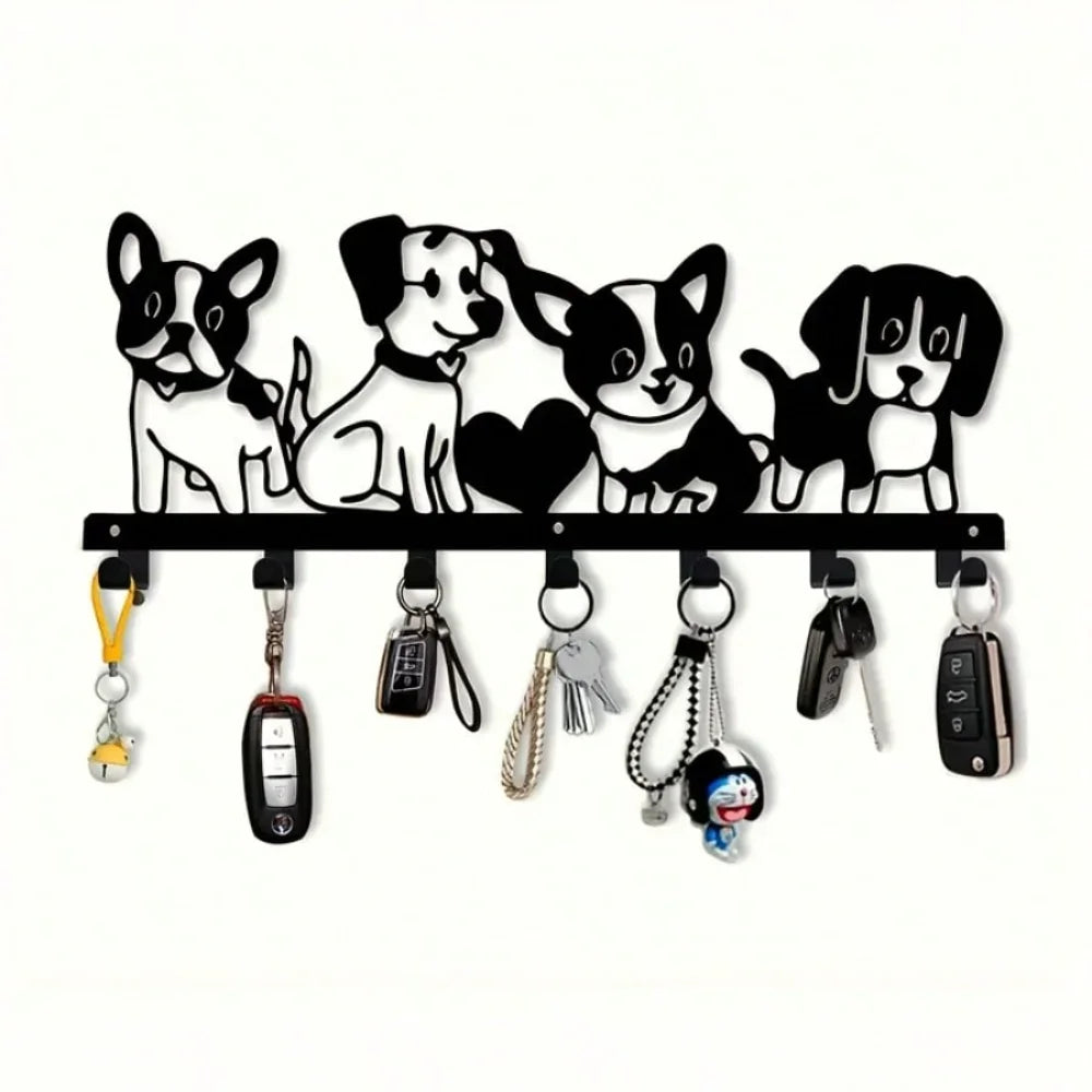 Gancho de parede de metal para cachorro caprichoso PawsomeTale - porta-chaves charmoso para amantes de cães, suporte de parede quadrado durável multiuso
