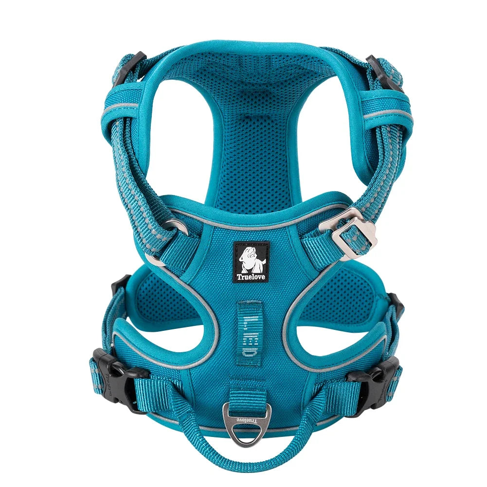 VERO AMOR Arnês para animais de estimação sem tração Nylon Reflexivo Arnês para cães Controle confortável ajustável Step-in Brilhante Truelove TLH5654