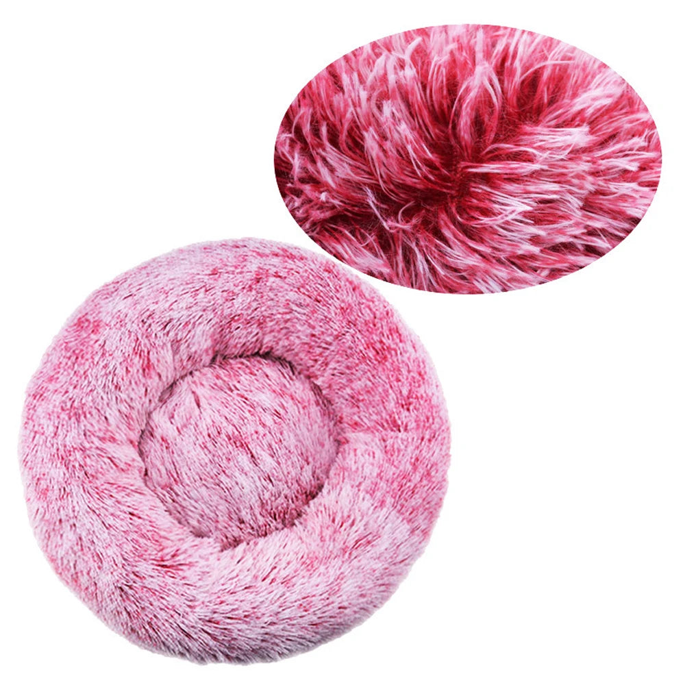 Cama redonda para cães, cama quente de inverno para gatos, cesta de pelúcia para cães, lavável, cama para animais de estimação, pequeno, médio e grande, sofá para gatos