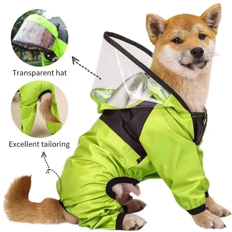 Capa de Chuva para Cães The Dog Face, Roupa Impermeável para Cães, Macacão e Jaqueta Resistente à Água para Cães, Casaco para Animais de Estimação