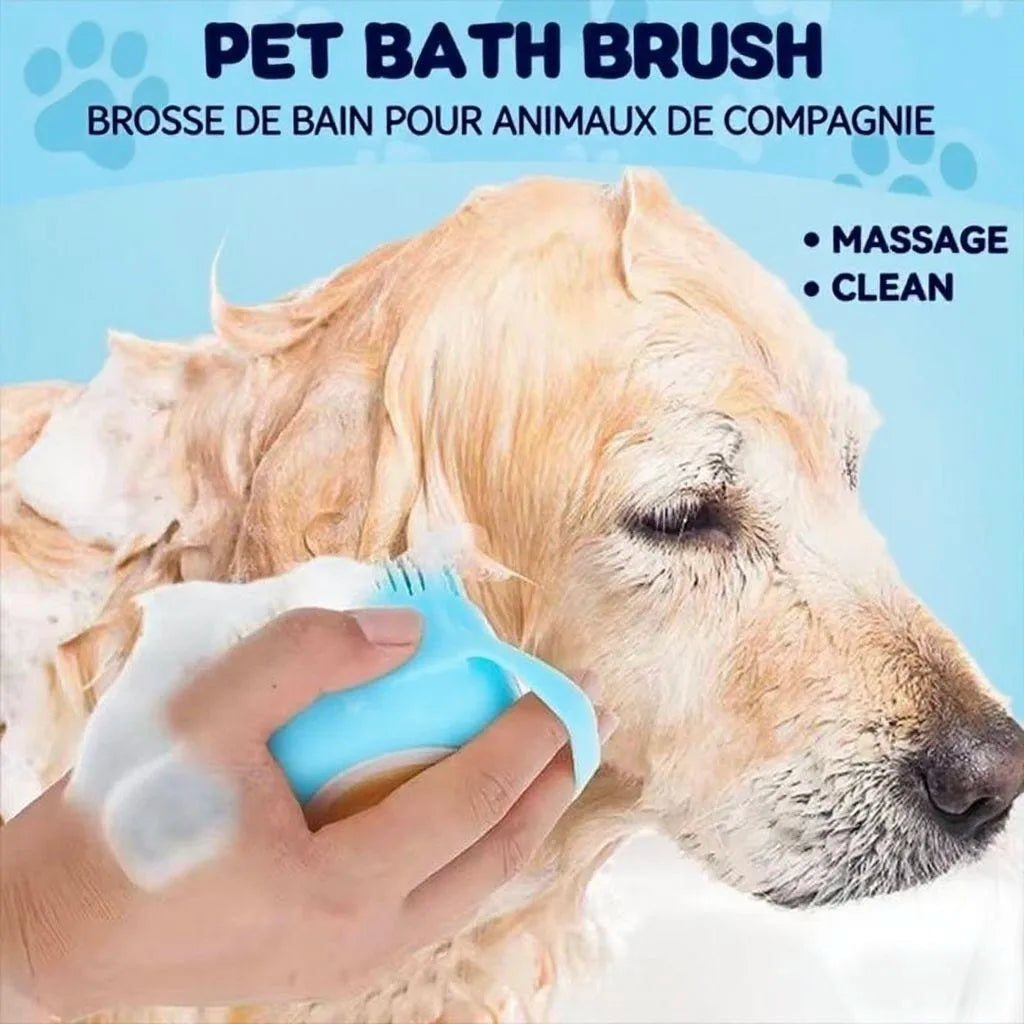 Escova de massagem para pets em silicone macio, borracha, com armazenamento de shampoo embutido, autolimpante, desembaraçante, para cães e gatos, cuidados, higienização, fácil de usar, alta qualidade, durável, escova d