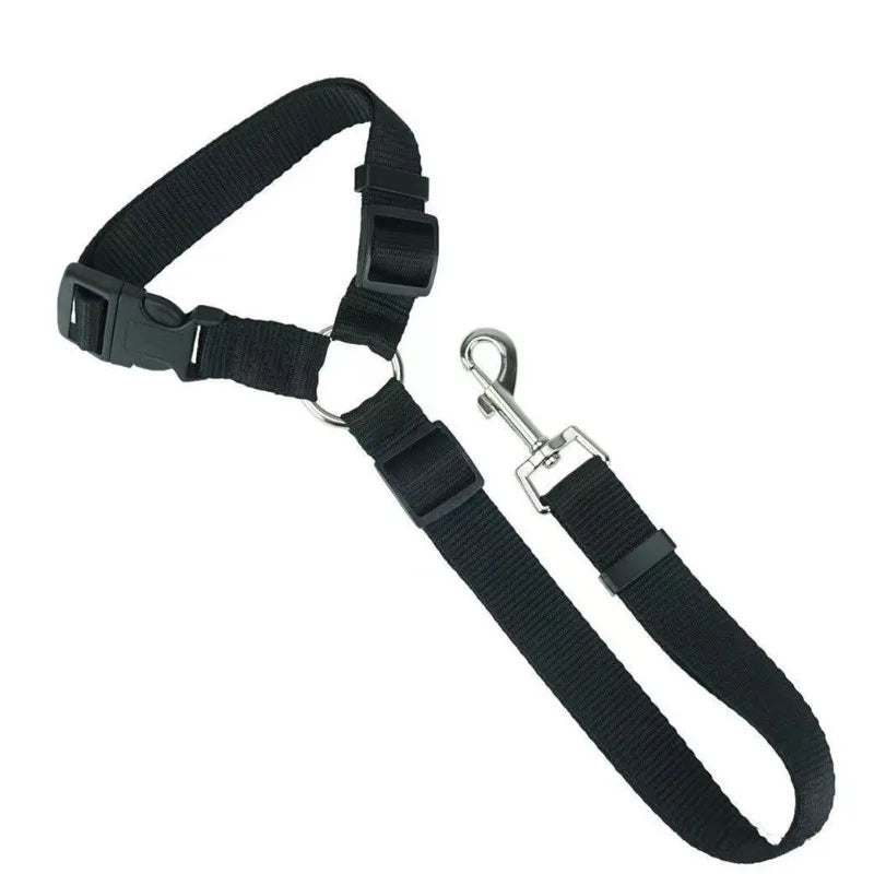 Cinto de segurança dois em um para animais de estimação, cor sólida, trela de chumbo de nylon, cinto de segurança ajustável para cães, coleira, acessórios para animais de estimação
