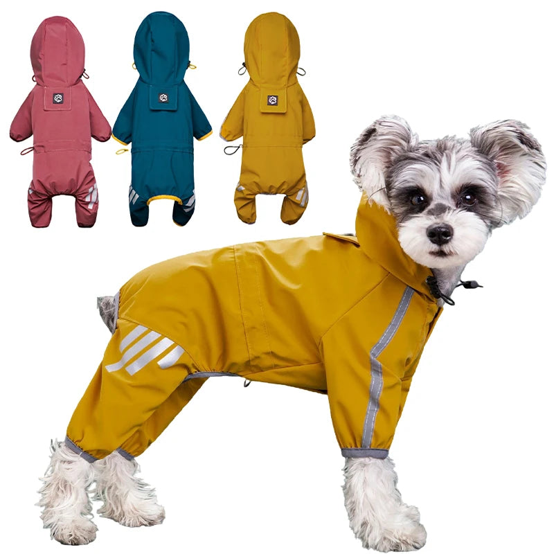 Capa de Chuva para Cães Refletiva e Impermeável, Roupas para Animais de Estimação, Capa de Chuva para Chihuahua e Maltese, Macacão para Cães Pequenos e Médios