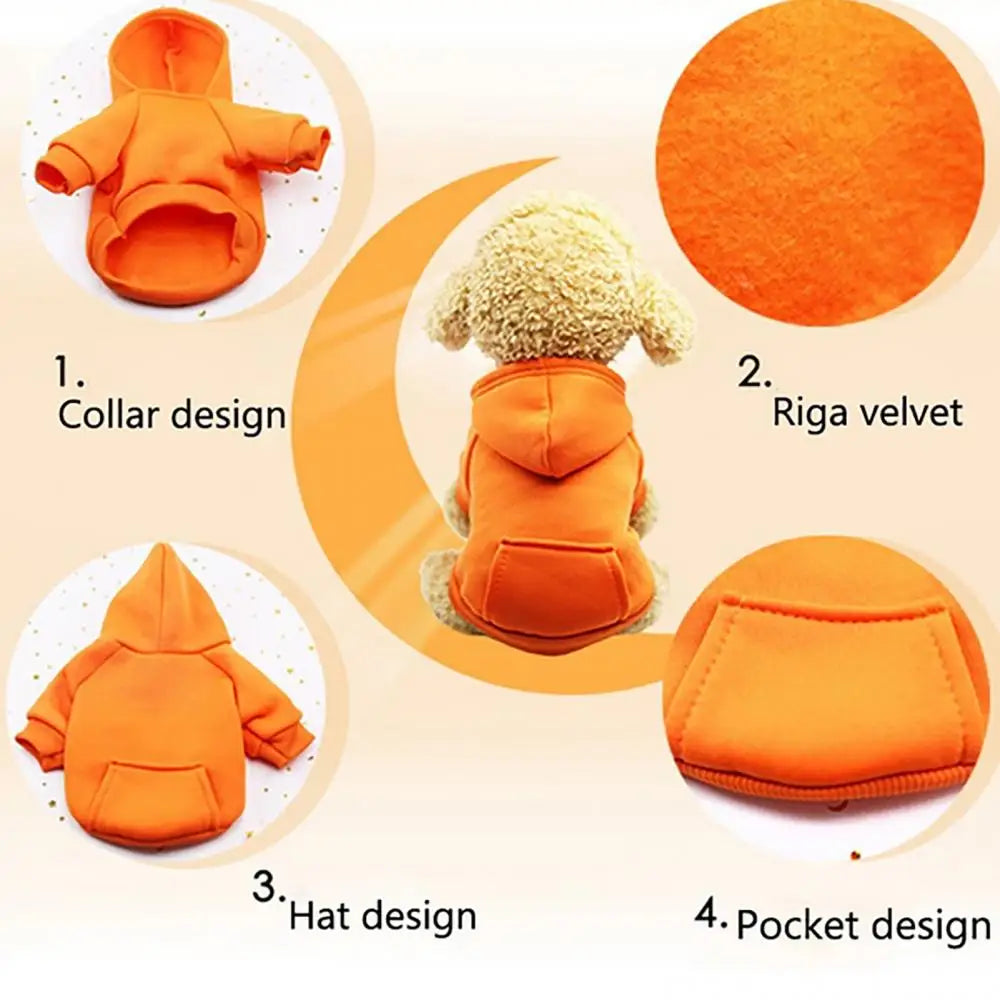 Jaqueta de Moletom com Capuz para Cães de Inverno, Casaco para Cães Pequenos e Médios, Roupa para Filhotes, Fantasia para Chihuahuas e Bulldogs, Roupa de Outono para Filhotes