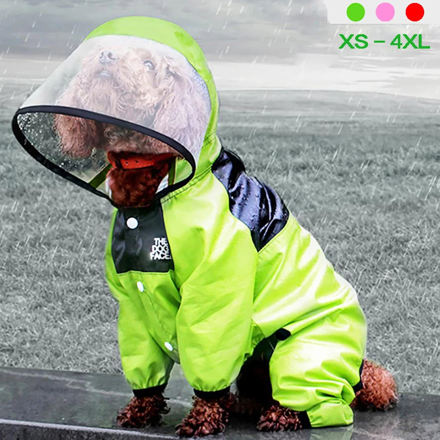 Capa de Chuva para Cães The Dog Face, Roupa Impermeável para Cães, Macacão e Jaqueta Resistente à Água para Cães, Casaco para Animais de Estimação