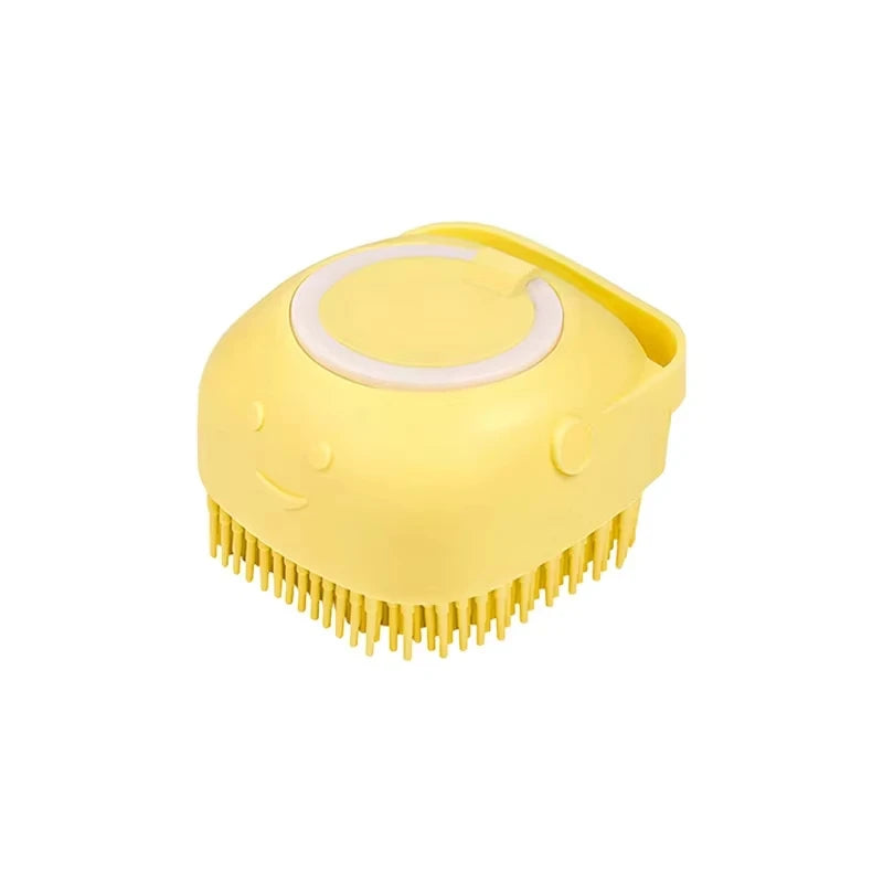 Escova de massagem para pets em silicone macio, borracha, com armazenamento de shampoo embutido, autolimpante, desembaraçante, para cães e gatos, cuidados, higienização, fácil de usar, alta qualidade, durável, escova d