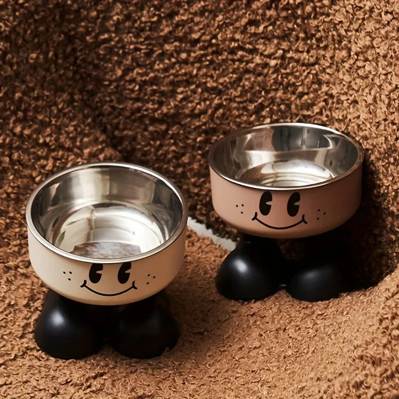 Tigela elevada para cães e gatos em aço inoxidável, tigela para comida e água, anti-derramamento, para filhotes, cães e gatos de pequeno, médio e grande porte.