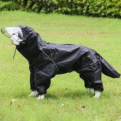 Impermeável Tudo Incluído para Cachorro Grande, Saco com capuz, Cauda de Chuva, Cão Médio a Grande, Samoieda, Labrador, Cão Grande