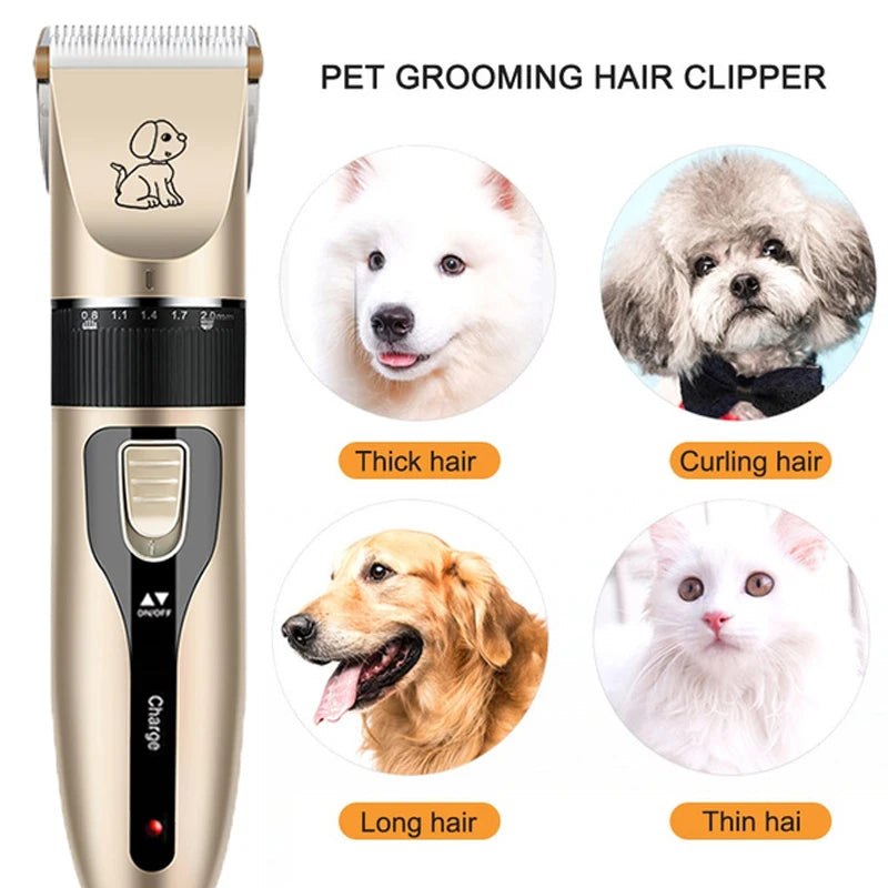 Kit elétrico de tosquiadeira para animais de estimação, para cães, aparador acessível, corte de cabelo, removedor de pelos de gato, conjunto de máquina profissional