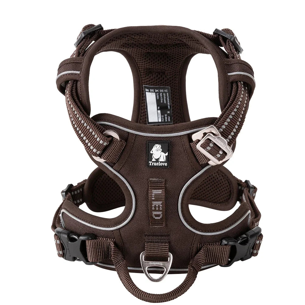 VERO AMOR Arnês para animais de estimação sem tração Nylon Reflexivo Arnês para cães Controle confortável ajustável Step-in Brilhante Truelove TLH5654