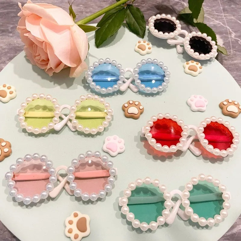 Acessórios para animais de estimação flor óculos de sol circular rpg óculos foto adereços óculos para gatos e pequenos e paracord trela do cão