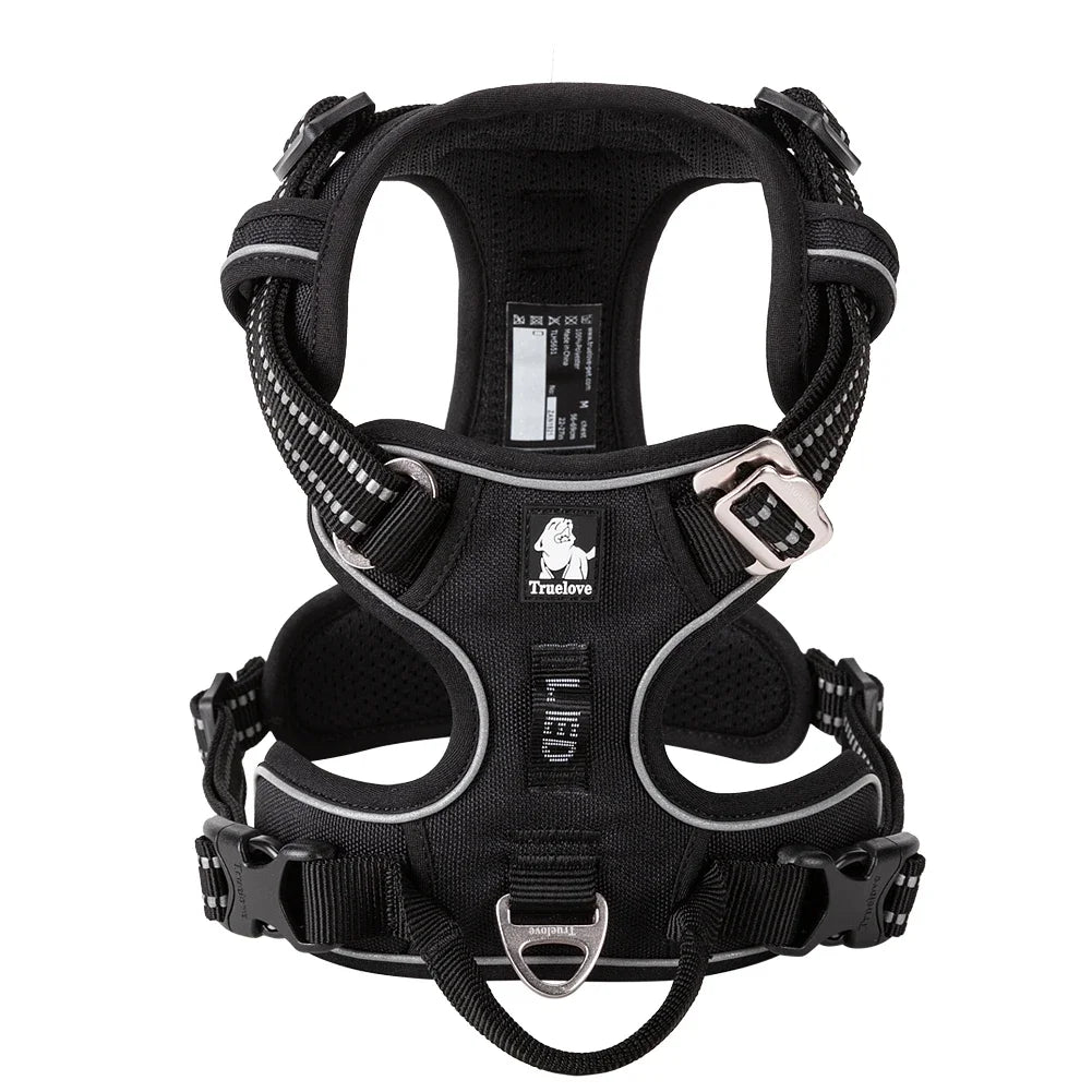 VERO AMOR Arnês para animais de estimação sem tração Nylon Reflexivo Arnês para cães Controle confortável ajustável Step-in Brilhante Truelove TLH5654