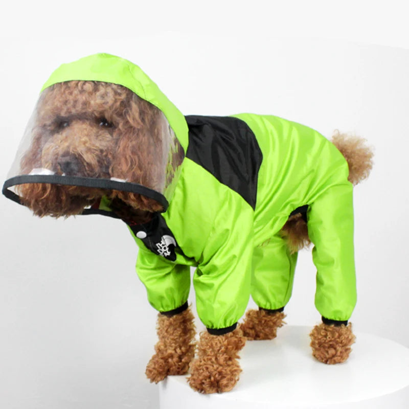 Capa de Chuva para Cães The Dog Face, Roupa Impermeável para Cães, Macacão e Jaqueta Resistente à Água para Cães, Casaco para Animais de Estimação