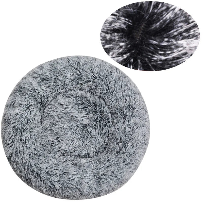 Cama redonda para cães, cama quente de inverno para gatos, cesta de pelúcia para cães, lavável, cama para animais de estimação, pequeno, médio e grande, sofá para gatos