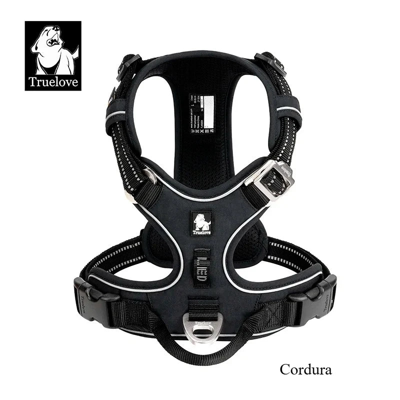 VERO AMOR Arnês para animais de estimação sem tração Nylon Reflexivo Arnês para cães Controle confortável ajustável Step-in Brilhante Truelove TLH5654