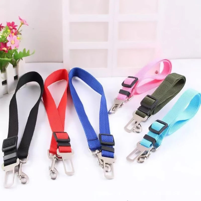 Novo cinto de segurança para cães e gatos, cinto de segurança para animais de estimação, veículo, clipe de chumbo, alavanca de segurança, tração, coleiras para cães gxq05