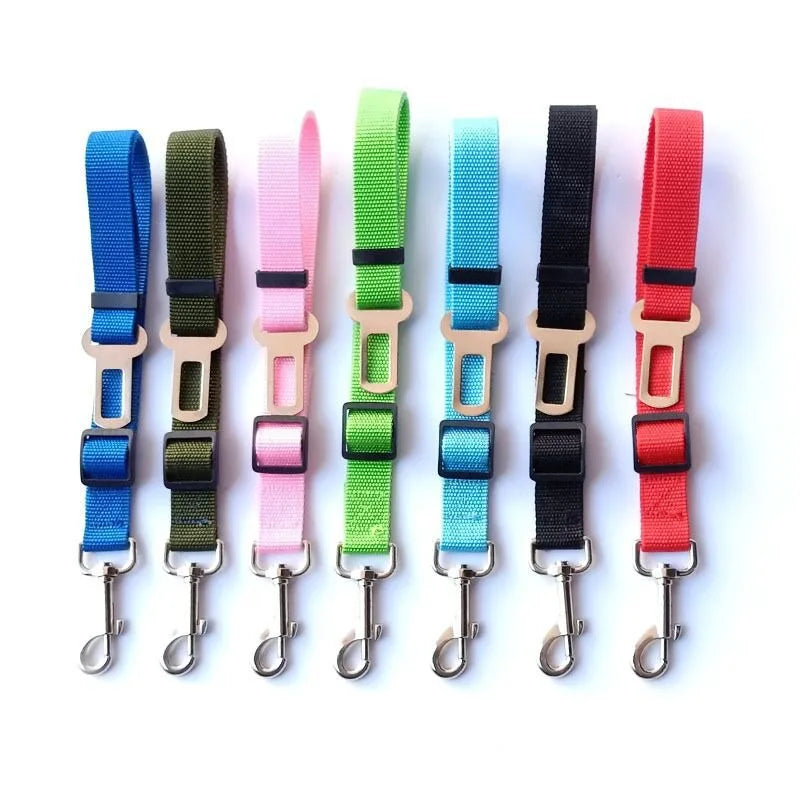 Novo cinto de segurança para cães e gatos, cinto de segurança para animais de estimação, veículo, clipe de chumbo, alavanca de segurança, tração, coleiras para cães gxq05