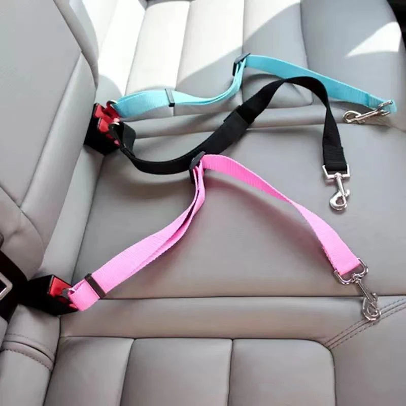 Novo cinto de segurança para cães e gatos, cinto de segurança para animais de estimação, veículo, clipe de chumbo, alavanca de segurança, tração, coleiras para cães gxq05