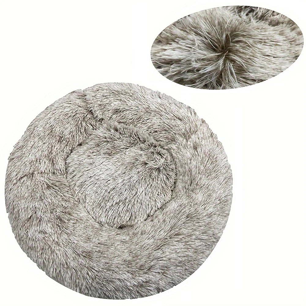 Cama redonda para cães, cama quente de inverno para gatos, cesta de pelúcia para cães, lavável, cama para animais de estimação, pequeno, médio e grande, sofá para gatos