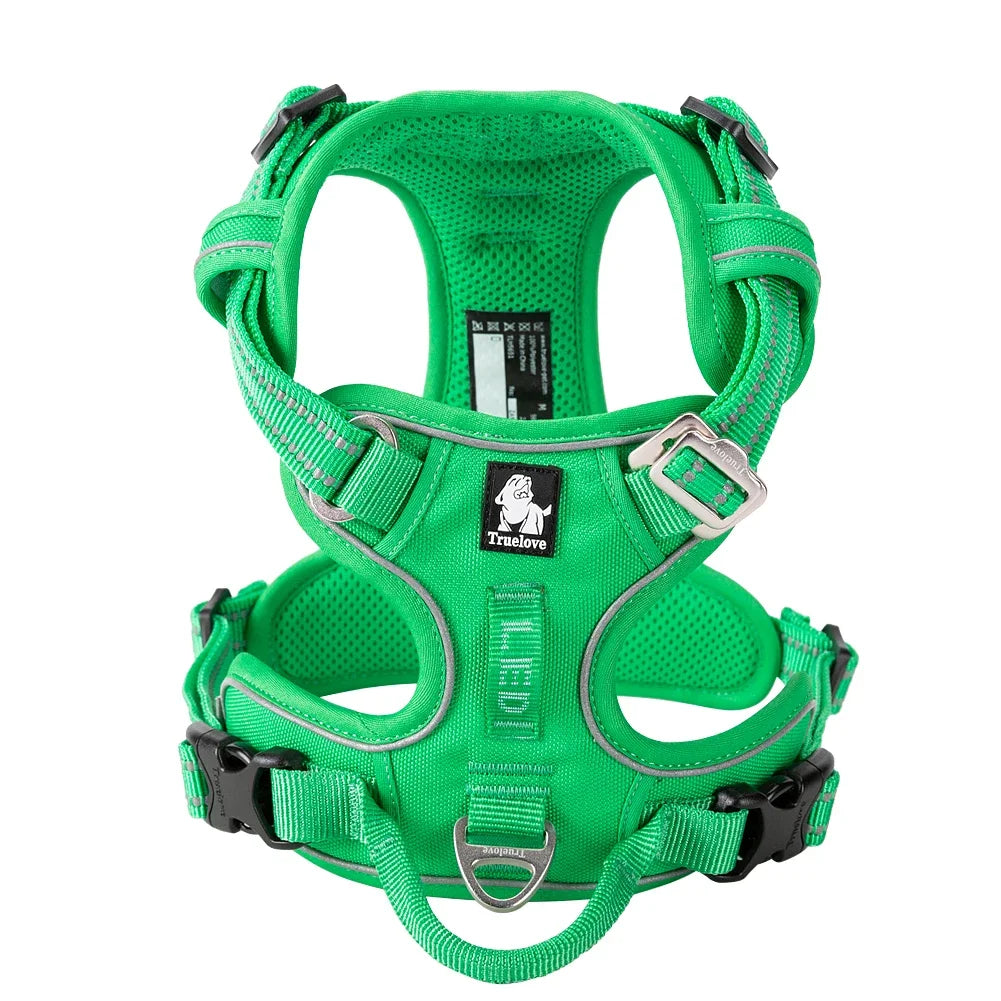 VERO AMOR Arnês para animais de estimação sem tração Nylon Reflexivo Arnês para cães Controle confortável ajustável Step-in Brilhante Truelove TLH5654