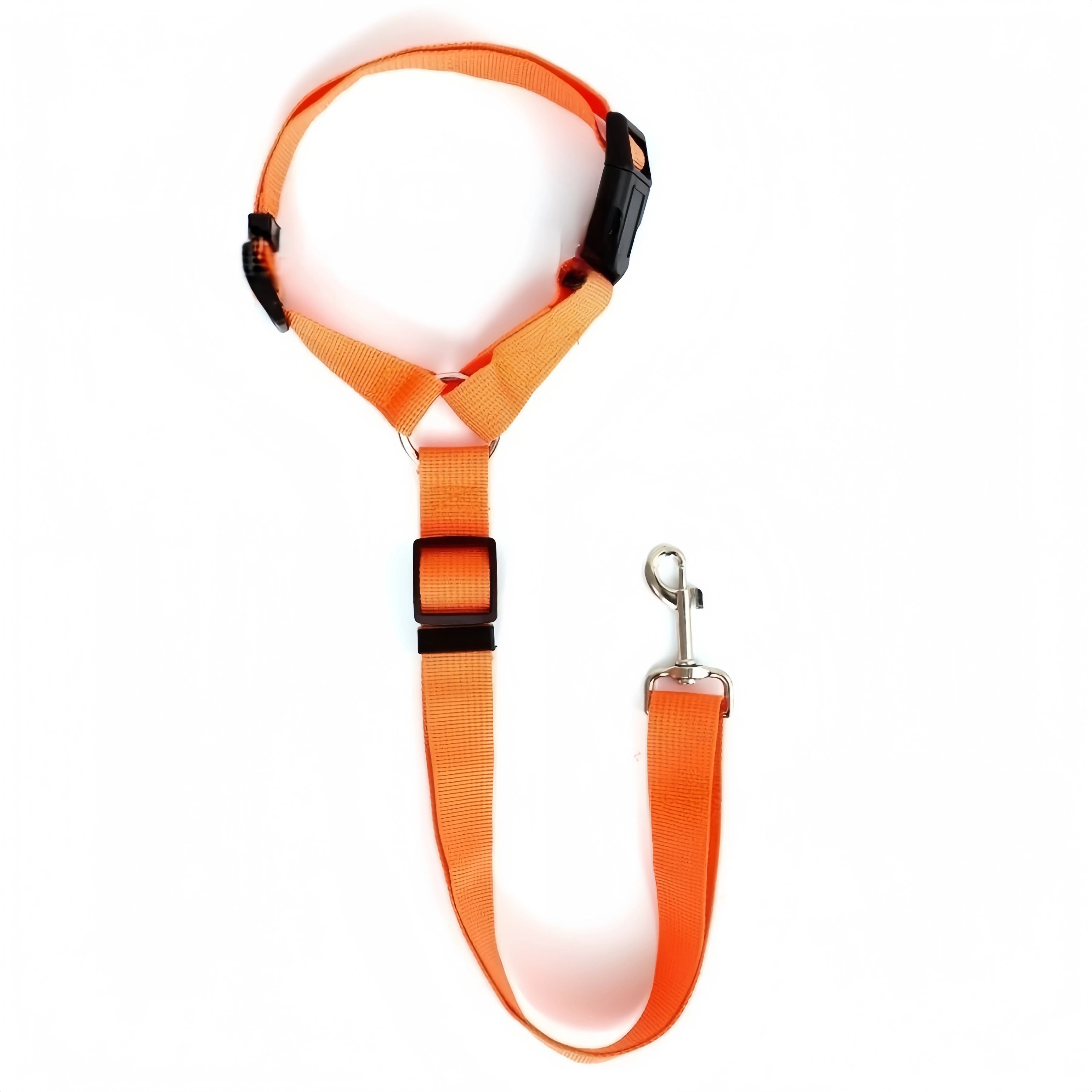 Cinto de segurança dois em um para animais de estimação, cor sólida, trela de chumbo de nylon, cinto de segurança ajustável para cães, coleira, acessórios para animais de estimação