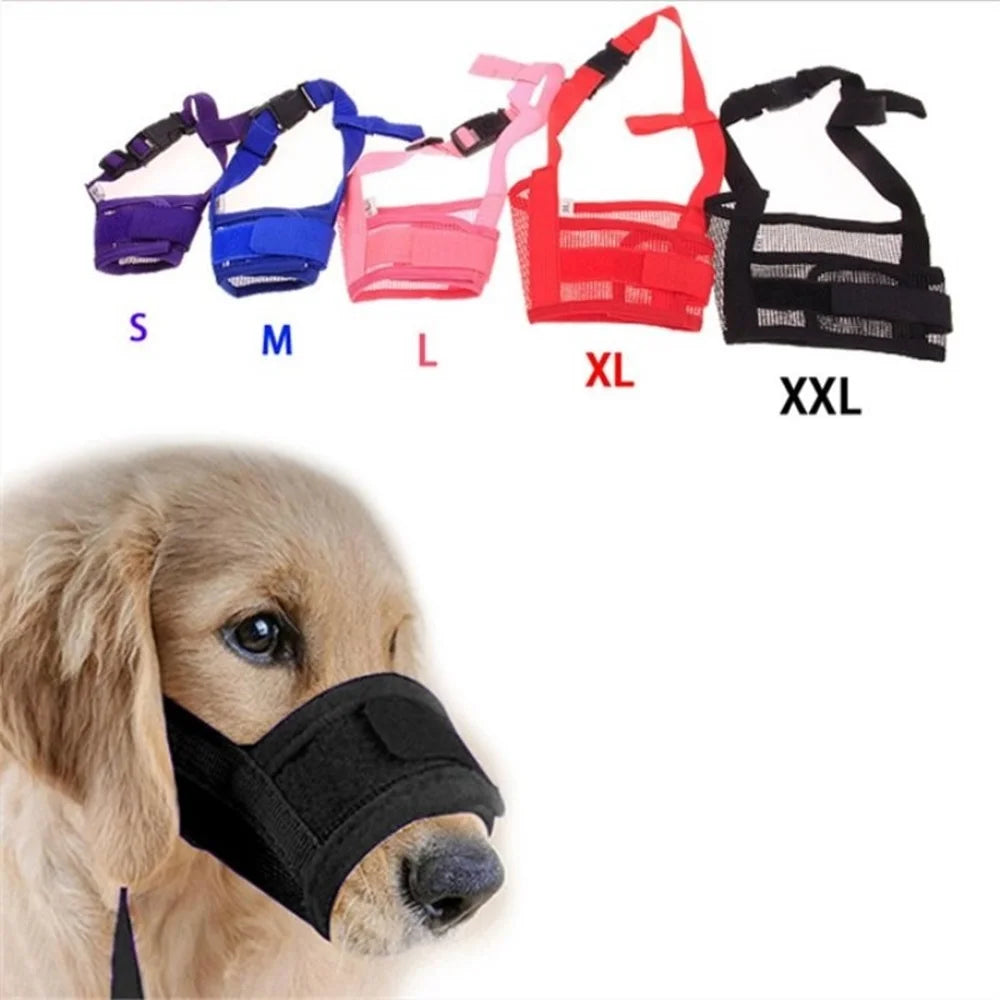 Focinho anti-latidos para cães pequenos e grandes, malha ajustável, respirável, boca para animais de estimação, tiras de nylon, acessórios para cães
