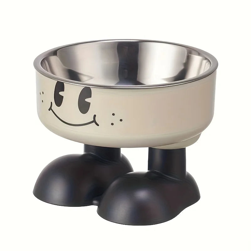 Tigela elevada para cães e gatos em aço inoxidável, tigela para comida e água, anti-derramamento, para filhotes, cães e gatos de pequeno, médio e grande porte.