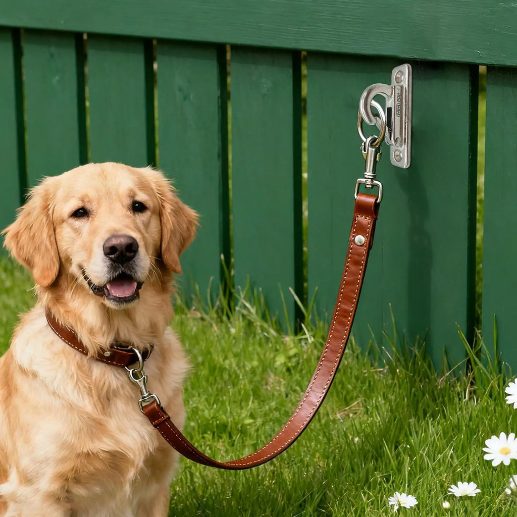 Suporte de Parede Reforçado em Aço Inoxidável para Coleira de Cachorro - Uso Interno e Externo Seguro - Gancho de Amarração para Animais de Estimação com Instalação Fácil