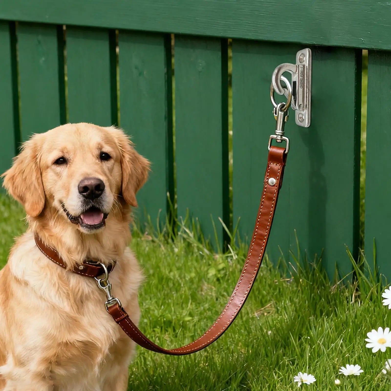 Suporte de Parede Reforçado em Aço Inoxidável para Coleira de Cachorro - Uso Interno e Externo Seguro - Gancho de Amarração para Animais de Estimação com Instalação Fácil