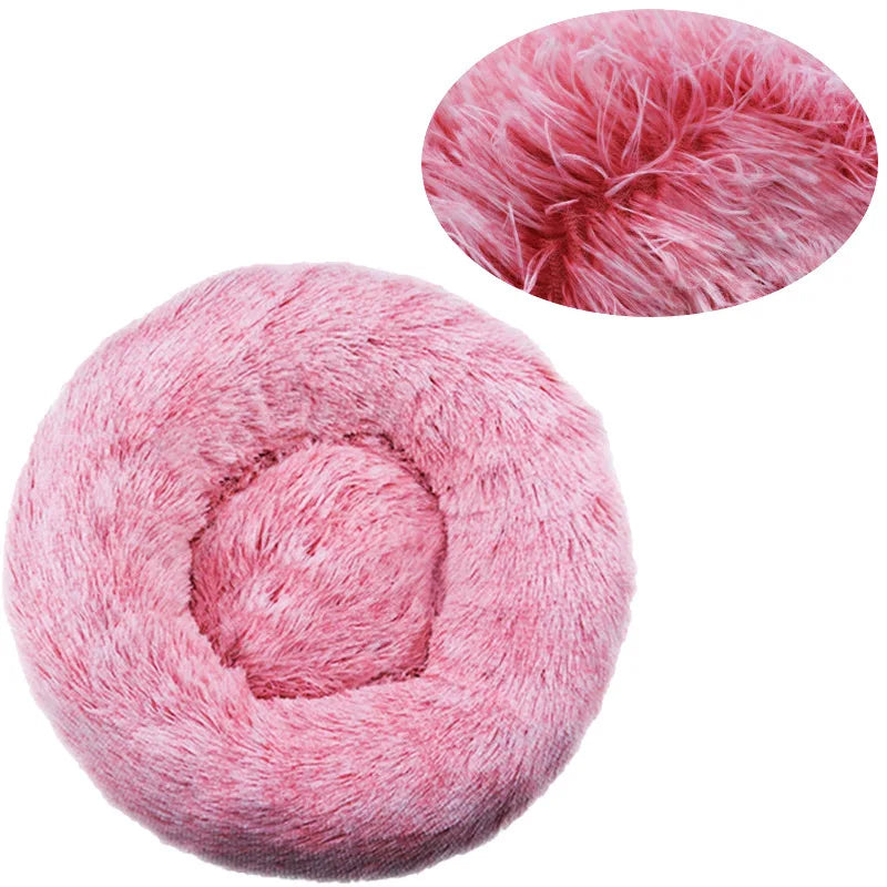 Cama redonda para cães, cama quente de inverno para gatos, cesta de pelúcia para cães, lavável, cama para animais de estimação, pequeno, médio e grande, sofá para gatos