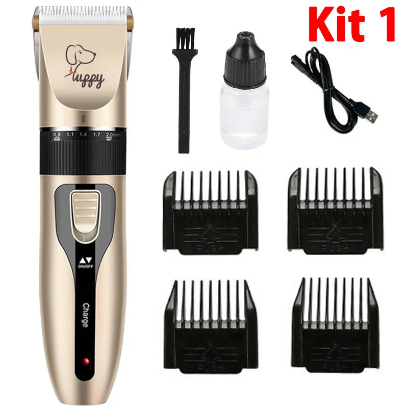 Kit elétrico de tosquiadeira para animais de estimação, para cães, aparador acessível, corte de cabelo, removedor de pelos de gato, conjunto de máquina profissional