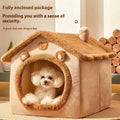 Cama estilo casa para cães para todas as estações - Cama removível lavável para animais de estimação para cães pequenos Teddy Winter Warm Cat Dog House