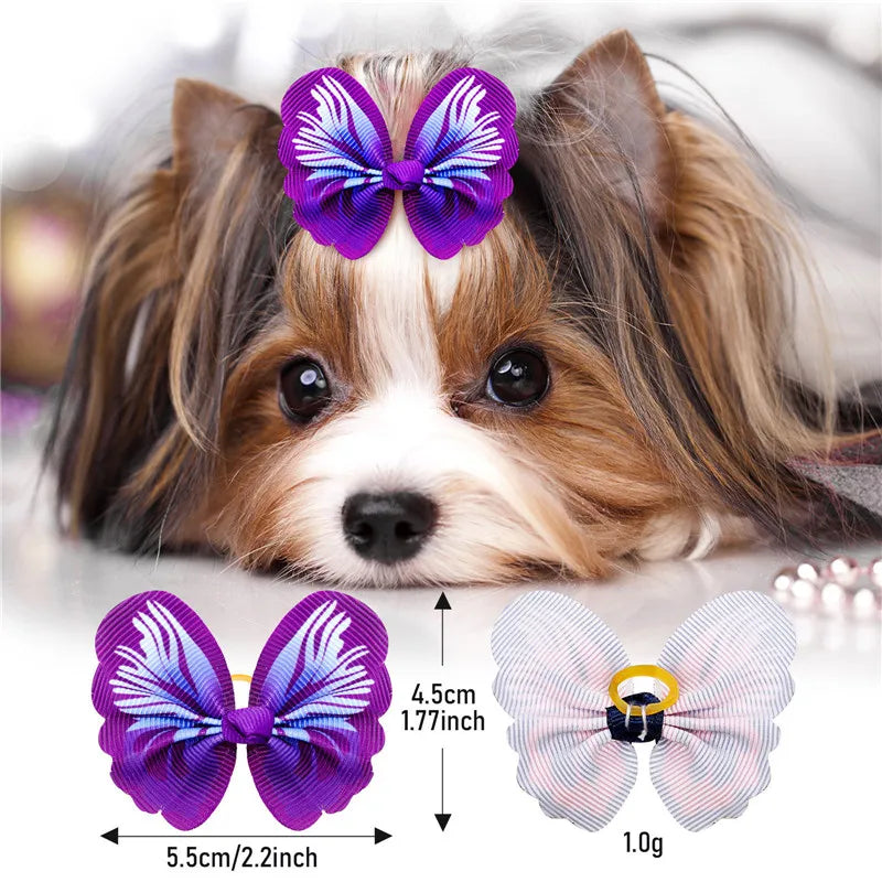 Cães pequenos acessórios arcos suprimentos de cabelo para animais de estimação filhote de cachorro grampos de cabelo yorkshire aliciamento mesa gato arcos accessoire pour chien