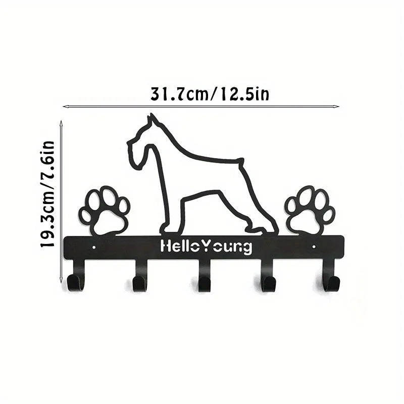 Gancho de parede de metal para cachorro caprichoso PawsomeTale - porta-chaves charmoso para amantes de cães, suporte de parede quadrado durável multiuso